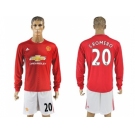 Manchester United #20 S.Romero Red Home Long Sleeves Soccer Club Jersey 1