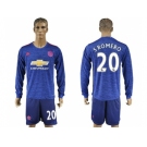 Manchester United #20 Sromero Away Long Sleeves Soccer Club Jersey