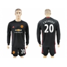 Manchester United #20 Sromero Black Goalkeeper Long Sleeves Soccer Club Jersey 1