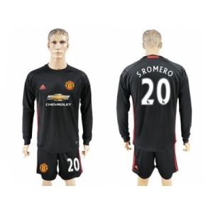 Manchester United #20 Sromero Black Goalkeeper Long Sleeves Soccer Club Jersey 1