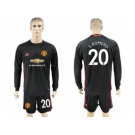 Manchester United #20 Sromero Black Goalkeeper Long Sleeves Soccer Club Jersey