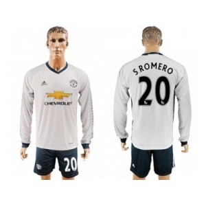 Manchester United #20 Sromero Sec Away Long Sleeves Soccer Club Jersey