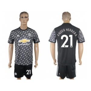 Manchester United #21 Ander Herrera Black Soccer Club Jersey