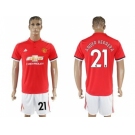 Manchester United #21 Ander Herrera Red Home Soccer Club Jersey 1