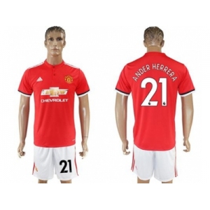 Manchester United #21 Ander Herrera Red Home Soccer Club Jersey 1