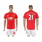 Manchester United #21 Ander Herrera Red Home Soccer Club Jersey 2