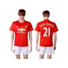 Manchester United #21 Ander Herrera Red Home Soccer Club Jersey 3