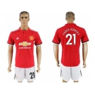 Manchester United #21 Ander Herrera Red Home Soccer Club Jersey