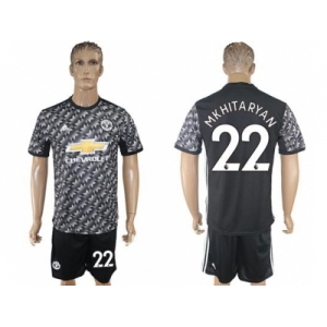 Manchester United #22 Mkhitaryan Black Soccer Club Jersey