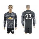 Manchester United #23 Shaw Black Long Sleeves Soccer Club Jersey