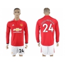 Manchester United #24 Fosu-Mensah Red Home Long Sleeves Soccer Club Jersey