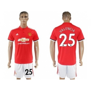 Manchester United #25 Valencia Red Home Soccer Club Jersey 1