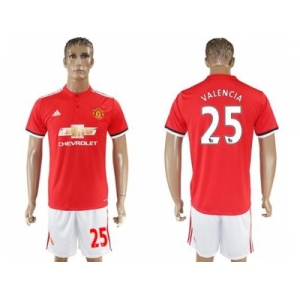 Manchester United #25 Valencia Red Home Soccer Club Jersey 2