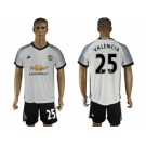 Manchester United #25 Valencia White Soccer Club Jersey