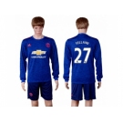 Manchester United #27 Fellaini Away Long Sleeves Soccer Club Jersey