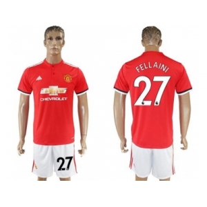 Manchester United #27 Fellaini Red Home Soccer Club Jersey 1