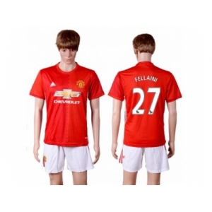 Manchester United #27 Fellaini Red Home Soccer Club Jersey 2