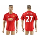 Manchester United #27 Fellaini Red Home Soccer Club Jersey 4