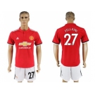 Manchester United #27 Fellaini Red Home Soccer Club Jersey