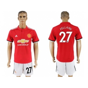 Manchester United #27 Fellaini Red Home Soccer Club Jersey