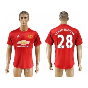 Manchester United #28 Schneiderlin Red Home Soccer Club Jersey 3