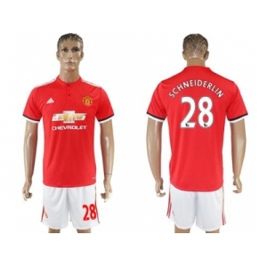 Manchester United #28 Schneiderlin Red Home Soccer Club Jersey