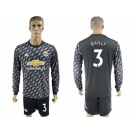 Manchester United #3 Bailly Black Long Sleeves Soccer Club Jersey