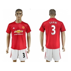 Manchester United #3 Shaw Red Home Soccer Club Jersey