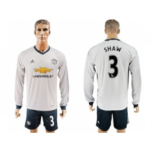 Manchester United #3 Shaw Sec Away Long Sleeves Soccer Club Jersey