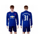 Manchester United #31 Schweinsteiger Away Long Sleeves Soccer Club Jersey