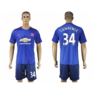 Manchester United #34 Lawrence Away Soccer Club Jersey