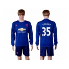 Manchester United #35 Lingard Away Long Sleeves Soccer Club Jersey