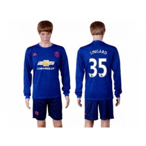 Manchester United #35 Lingard Away Long Sleeves Soccer Club Jersey