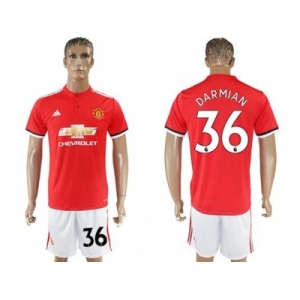 Manchester United #36 Darmian Red Home Soccer Club Jersey 1