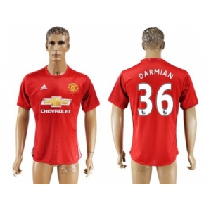 Manchester United #36 Darmian Red Home Soccer Club Jersey 2