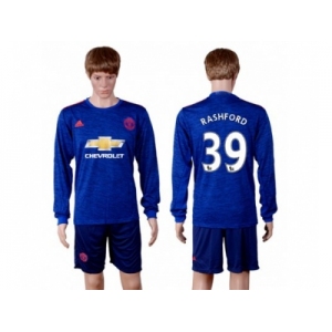 Manchester United #39 Rashford Away Long Sleeve Soccer Club Jersey