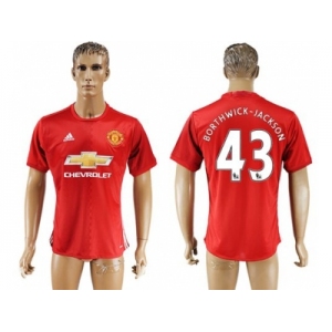 Manchester United #43 Borthwick-Jackson Red Home Soccer Club Jersey