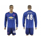 Manchester United #48 Keane Away Long Sleeves Soccer Club Jersey