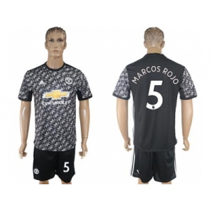 Manchester United #5 Marcos Rojo Black Soccer Club Jersey