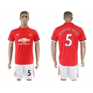 Manchester United #5 Marcos Rojo Red Home Soccer Club Jersey 1