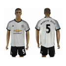 Manchester United #5 Marcos Rojo White Soccer Club Jersey