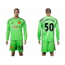 Manchester United #50 Johnstone Green Goalkeeper Long Sleeves Soccer Club Jersey