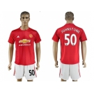 Manchester United #50 Johnstone Red Home Soccer Club Jersey