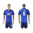 Manchester United #6 Evans Away Soccer Club Jersey 1
