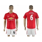 Manchester United #6 Evans Red Home Soccer Club Jersey