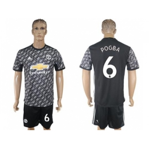 Manchester United #6 Pogba Black Soccer Club Jersey