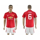 Manchester United #6 Pogba Home League Soccer Club Jersey