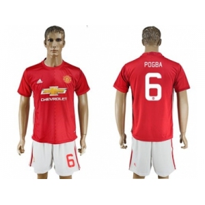 Manchester United #6 Pogba Home League Soccer Club Jersey