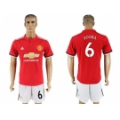 Manchester United #6 Pogba Red Home Soccer Club Jersey