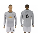 Manchester United #6 Pogba Sec Away Long Sleeves Soccer Club Jersey